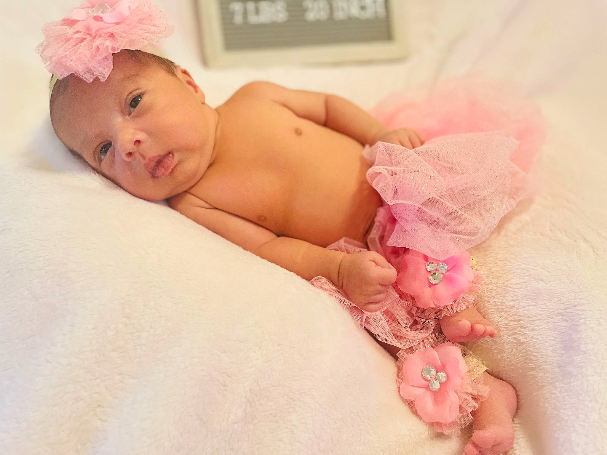 Lyric joined the competition — help win amazing prizes! baby, baby_sleeping, baby_toddler_clothing, bedding, child, comfort, eye, fashion_accessory, finger, hair_accessory, happy, headband, headgear, headpiece, linens, lip, person, pink, skin, thigh