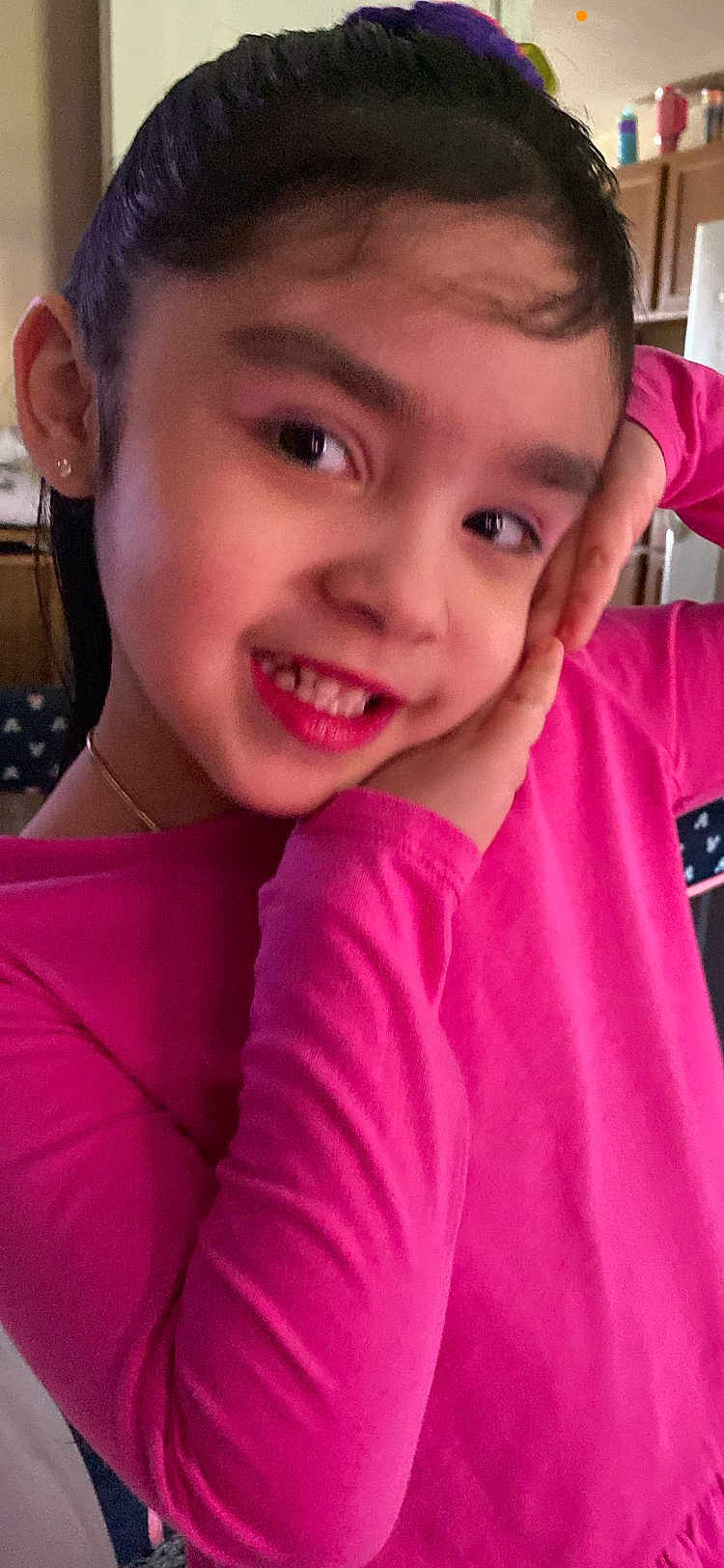 Anaiah Rosado Baez joined the competition — help win amazing prizes! accessories, bodypart, child, earring, face, female, finger, girl, hair, hand, happy, head, jewelry, mouth, person, photography, portrait, purple, smile, teeth