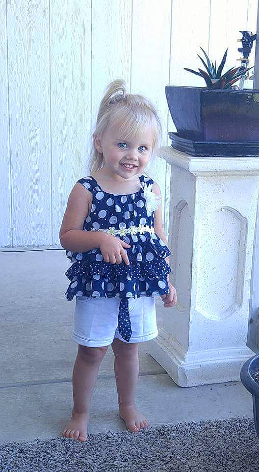 Rachelle joined the competition — help win amazing prizes! child, dress, joy, leg, pattern, person, product, shorts, shoulder, smile, standing, summer, toddler, vacation