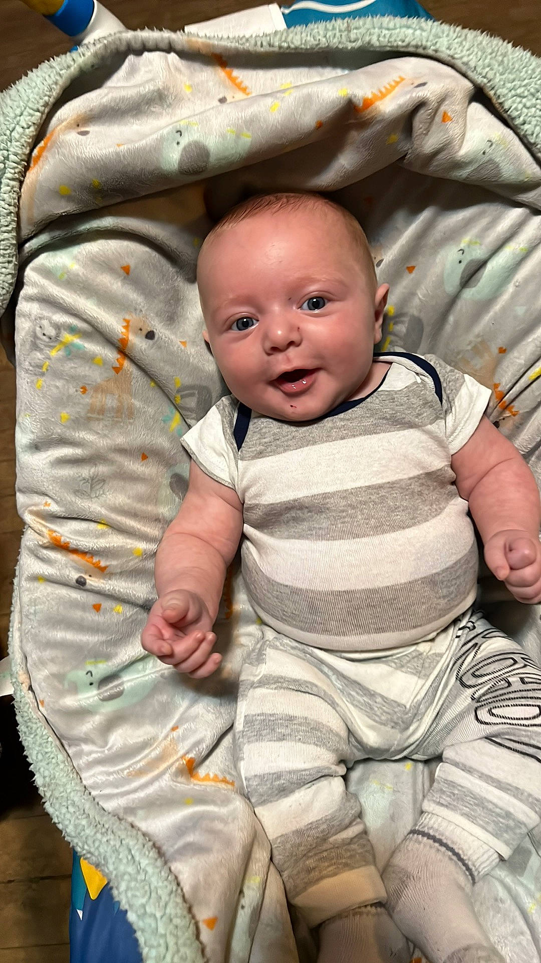 Paxton joined the competition — help win amazing prizes! baby, baby_toddler_clothing, beauty, cheek, comfort, eye, face, facial_expression, happy, head, human, linens, mammal, person, pink, product, skin, sleeve, textile, toddler