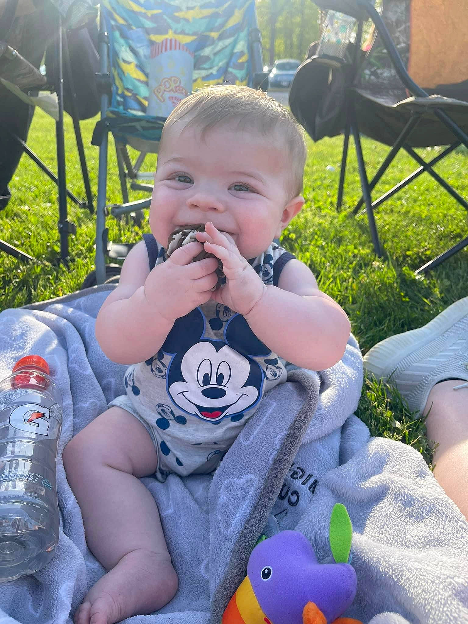 Kayson is registered to the contest to win money with this photo: baby, baby_products, baby_toddler_clothing, chair, child, event, eye, fun, grass, happy, leisure, person, plant, product, recreation, sitting, skin, spring, summer, thigh