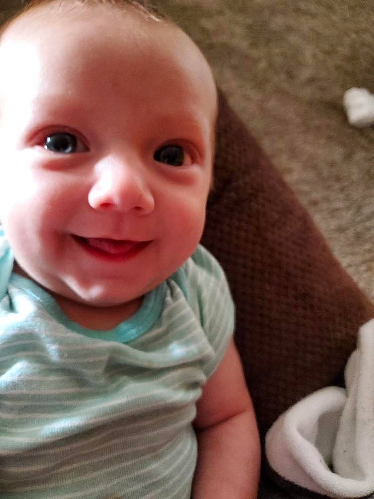 Gunner is registered to the contest to win money with this photo: baby, baby_making_funny_faces, cheek, child, chin, eye, face, facial_expression, head, joy, lip, mouth, nose, person, skin, smile, toddler