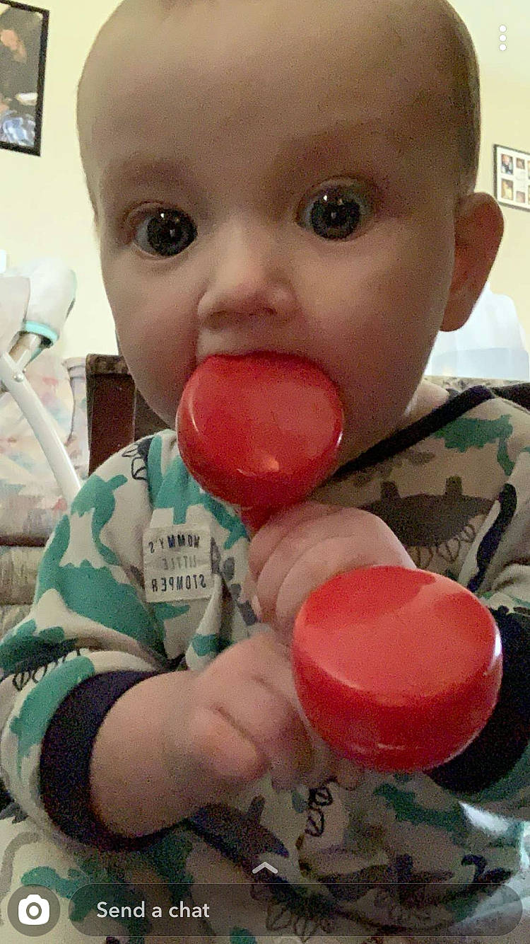 Gunner joined the competition — help win amazing prizes! baby, cheek, child, person, toddler