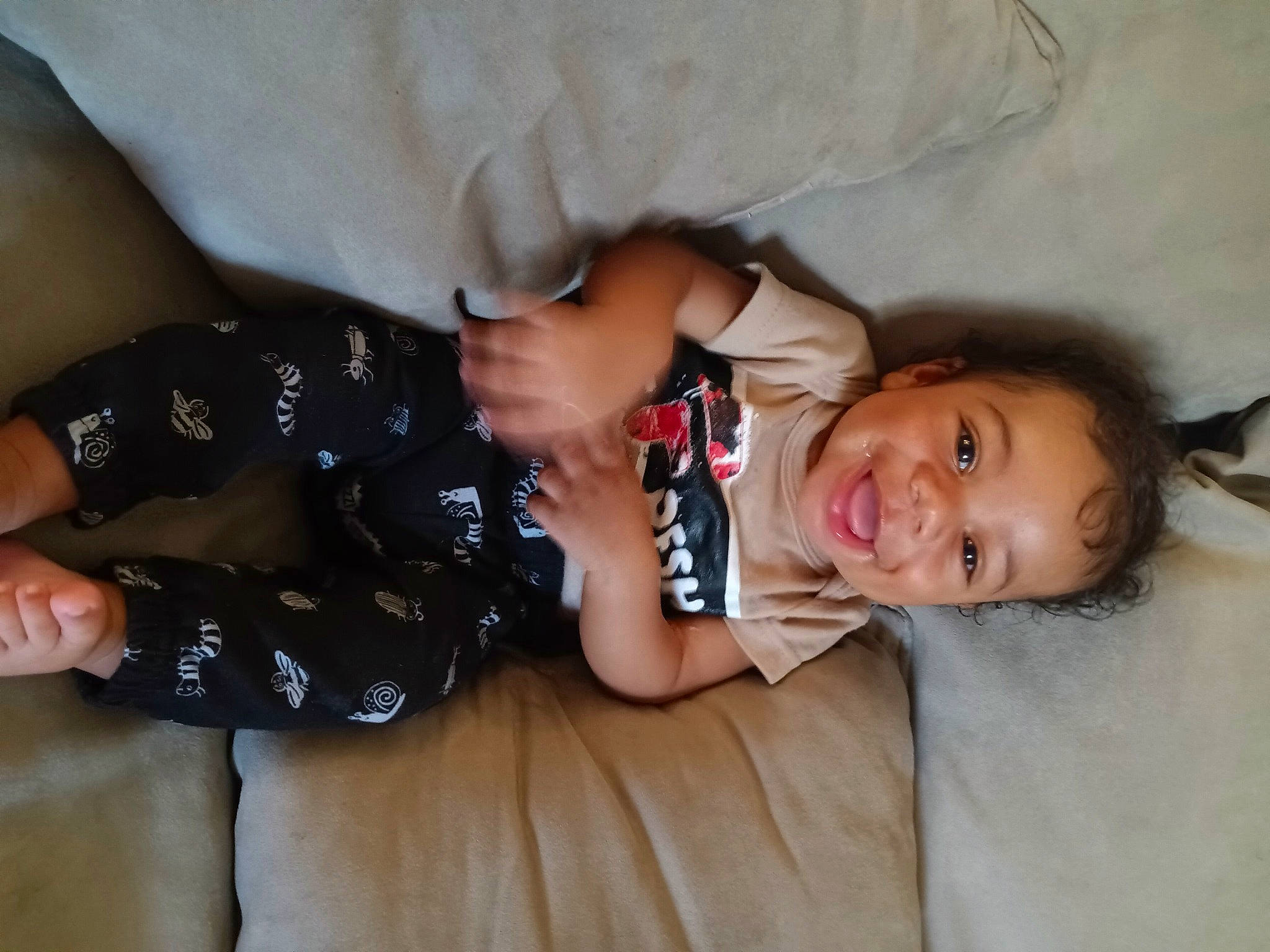 Christopher is registered to the contest to win money with this photo: cheek, comfort, dress, eye, finger, hand, happy, iris, joy, mammal, mouth, person, plant, skin, sleeve, smile, textile, toddler, tree, trunk