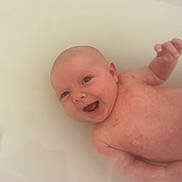 Margot joined the competition — help win amazing prizes! arm, baby, bath, bathroom, child, cute, expression, face, hand, happy, head, infant, joyful, naked, playful, relaxation, skin, smile, tub, water