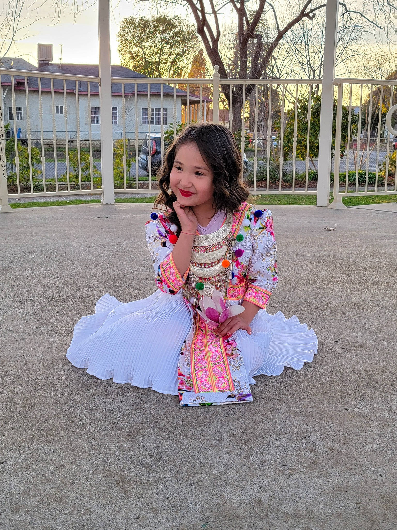 Lyla joined the competition — help win amazing prizes! asphalt, child, design, dress, event, fun, grass, hand, happy, joy, leisure, magenta, morning, person, pink, plant, recreation, sitting, smile, toddler