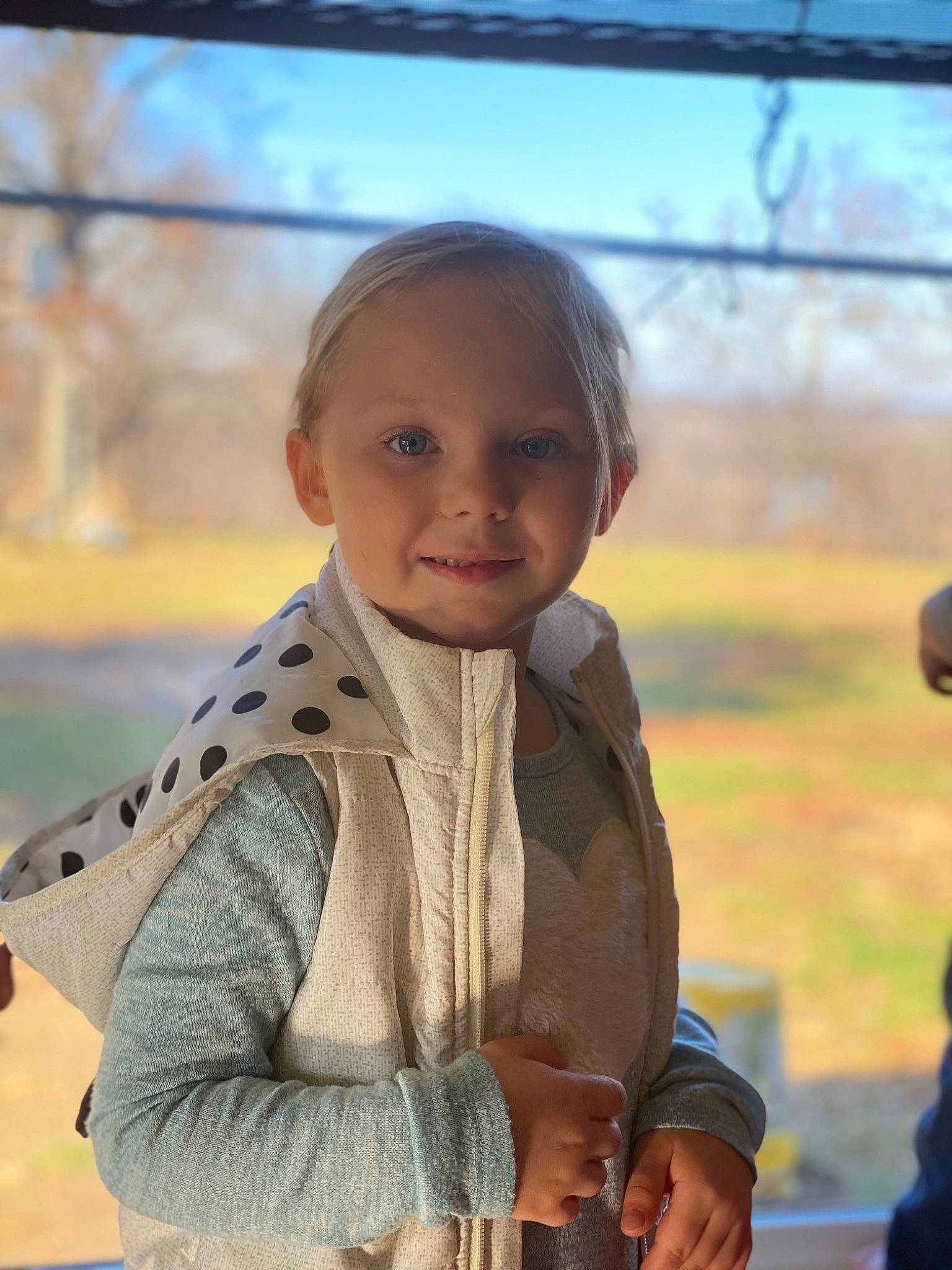 Caleigh joined the competition — help win amazing prizes! baby, baby_toddler_clothing, cheek, child, child_model, eye, iris, joy, lip, mouth, person, portrait, portrait_photography, shawl, skin, sleeve, sweater, toddler