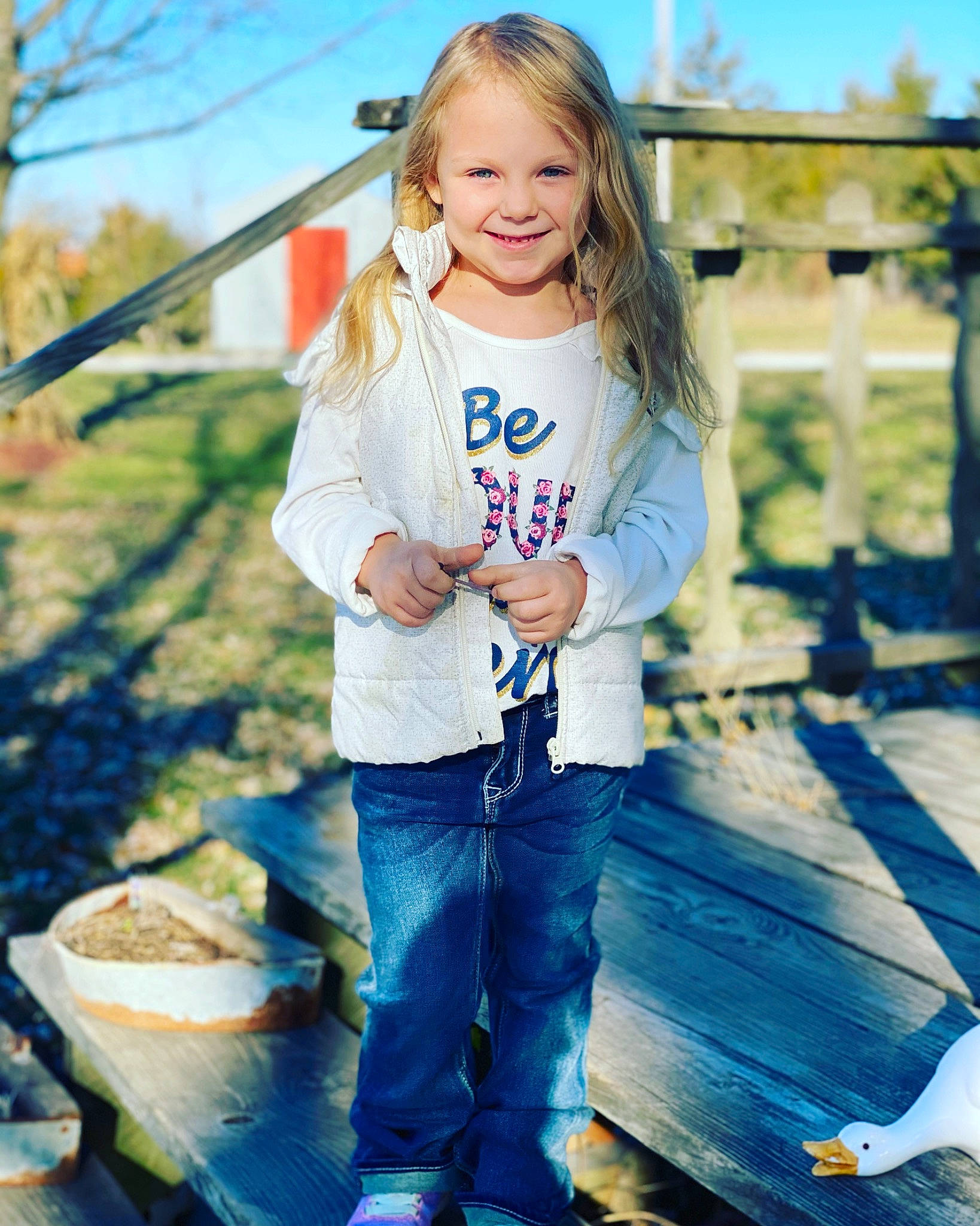 Caleigh joined the competition — help win amazing prizes! bird, blond, child_model, denim, eye, happy, jeans, joy, people_in_nature, person, portrait_photography
