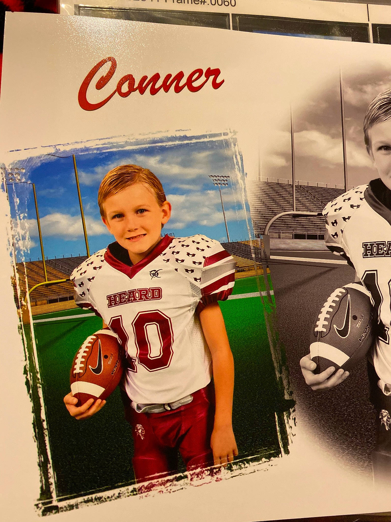 Conner is registered to the contest to win money with this photo: autograph, ball, ball_game, football, jersey, joy, person, personal_protective_equipment, player, shorts, sleeve, smile, sports, sports_equipment, sports_gear, sports_jersey, sports_uniform, sportswear, t_shirt, team_sport