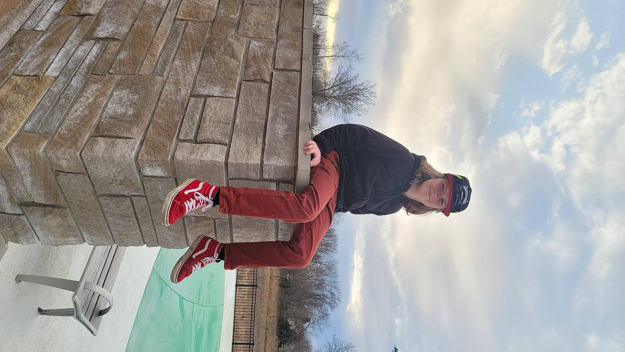 Malcolm joined the competition — help win amazing prizes! adventure, carmine, cloud, eyewear, facade, fun, happy, headwear, joy, leisure, person, recreation, roof, sky, sunglasses, travel, tree, walking_shoe, wall, winter