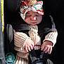 Oaklynn-Ayla joined the competition — help win amazing prizes! accessory, baby, car_seat, child, clothing, cute, hands, headband, indoor, infant, knitwear, pacifier, peaceful, portrait, resting, safety_harness, seat, sleeping, toddler, young_child