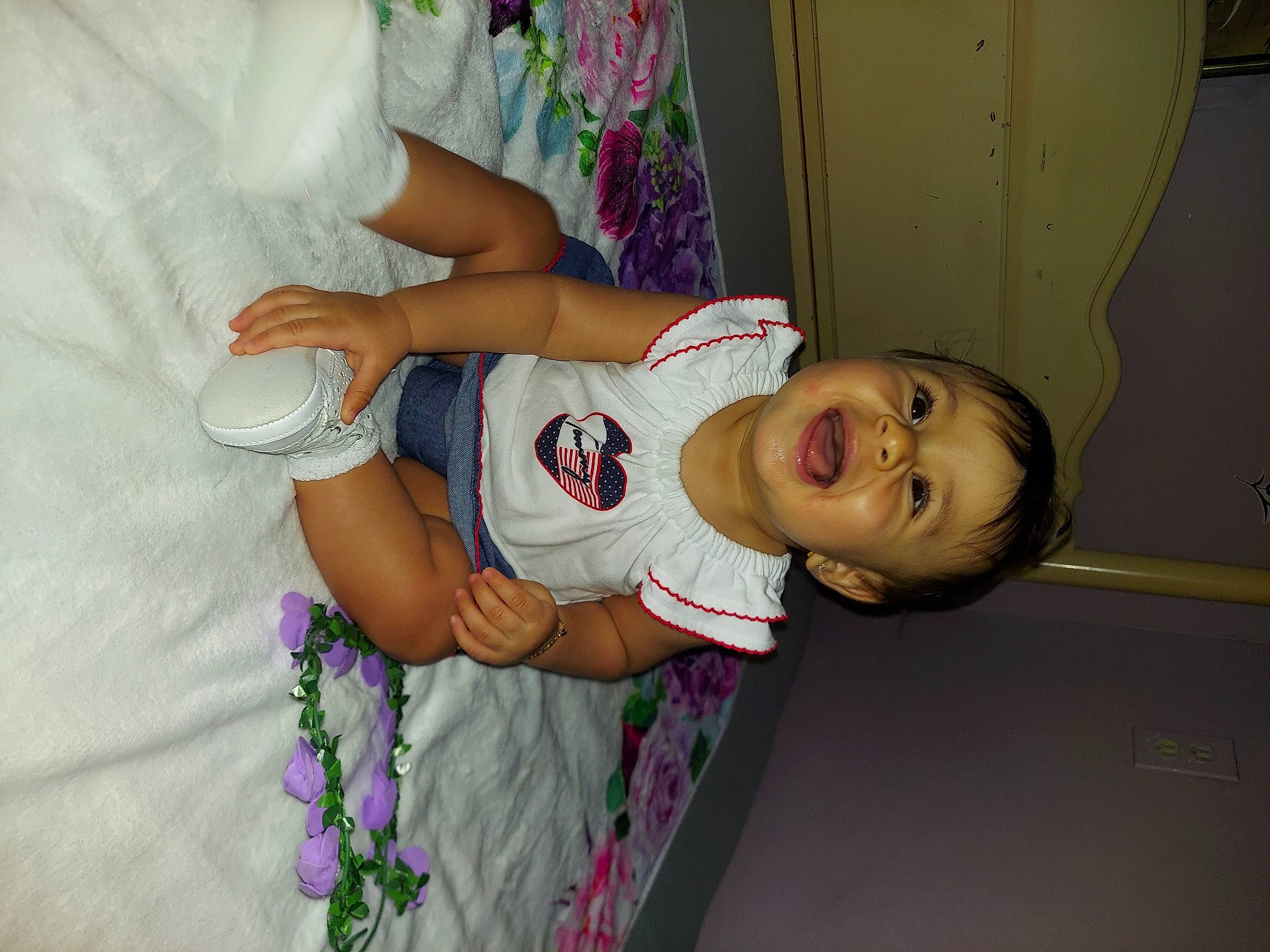 Khaleesi joined the competition — help win amazing prizes! baby, baby_products, chest, child, elbow, event, fun, happy, hat, human_body, leisure, magenta, person, room, smile, t_shirt, toddler, trunk