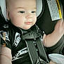 Liam joined the competition — help win amazing prizes! baby, car_seat, child, infant, safety_harness, nike, black_clothing, seatbelt, cute, portrait, indoor, child_seat, car_interior, baby_clothes, person, young_child, hand, face, head, sitting