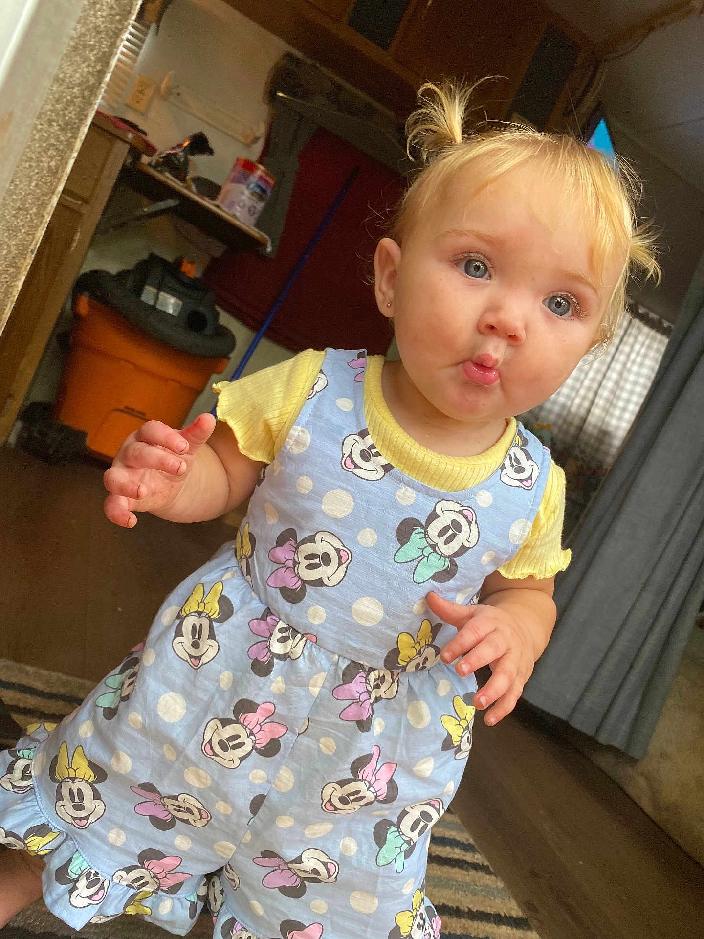 Kiersten joined the competition — help win amazing prizes! accessories, baby, blonde, bodypart, clothing, cup, door, dress, face, finger, hair, hand, head, jewelry, necklace, person, photography, portrait, t_shirt, wood