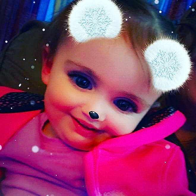 Elaina is registered to the contest to win money with this photo: baby, beauty, cheek, child, ear, eye, eyebrow, face, forehead, fun, head, iris, lip, nose, organ, person, pink, skin, smile, toddler