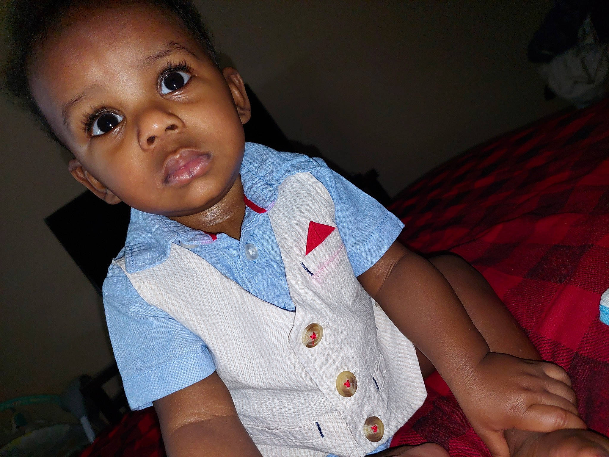 Kingson joined the competition — help win amazing prizes! baby, baby_toddler_clothing, cheek, collar, comfort, elbow, eyelash, finger, flash_photography, gesture, happy, iris, lip, mouth, neck, nose, person, skin, sleeve, thigh