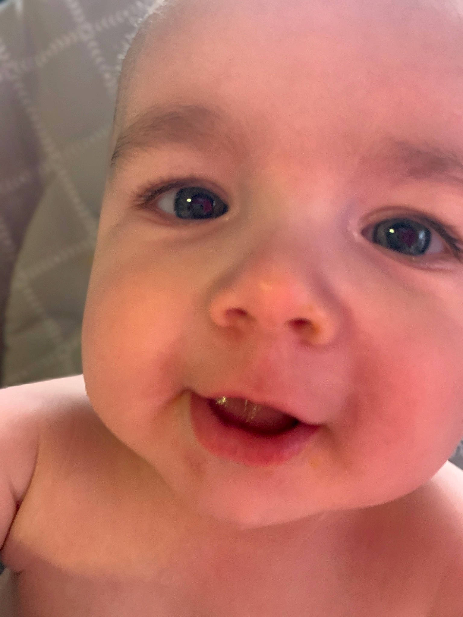 Braden joined the competition — help win amazing prizes! baby, baby_making_funny_faces, cheek, child, chin, close_up, eye, eyebrow, face, facial_expression, forehead, head, lip, mouth, nose, organ, person, skin, smile, toddler