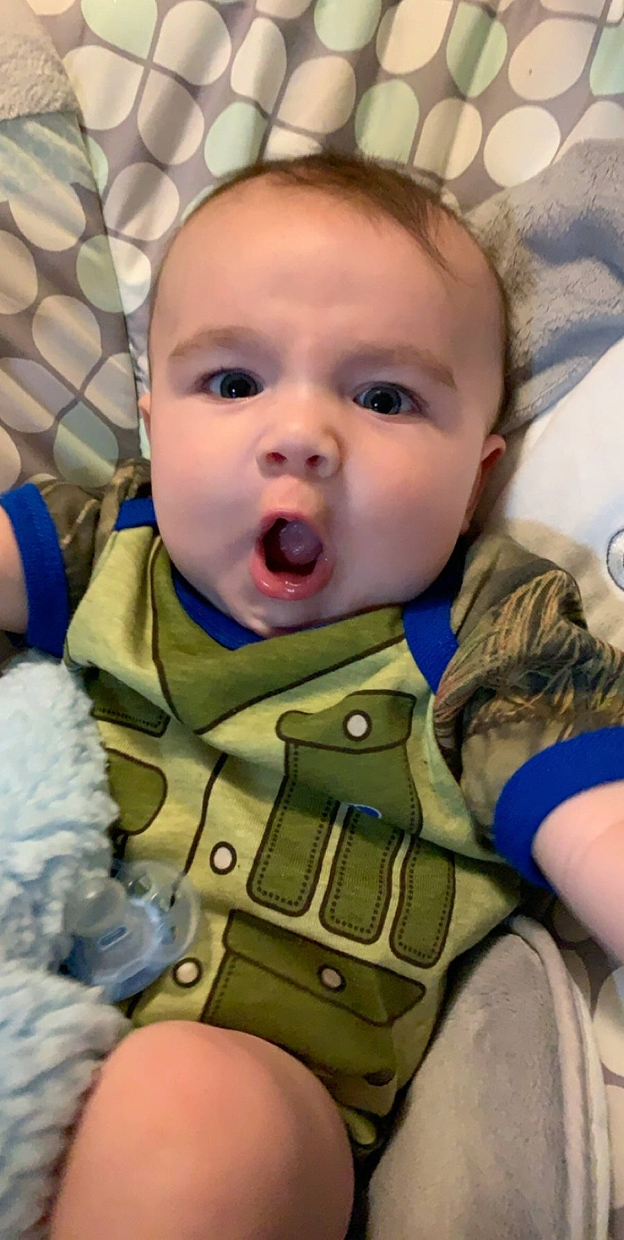 Braden is registered to the contest to win money with this photo: baby, cheek, child, face, head, mouth, person, skin, toddler