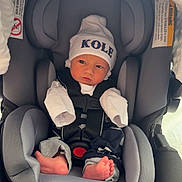 Kole joined the competition — help win amazing prizes! baby, newborn, infant, car_seat, baby_hat, face, hands, feet, toes, buckle, harness, blanket, canopy, seat_padding, clothing, portrait, cute, indoor, soft_texture, resting