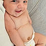 Camille participe au concours pour gagner de l'argent avec cette photo : baby, infant, smile, diaper, skin, couch, furniture, relaxing, cute, chubby, happy, lying_down, indoors, human, child, face, legs, arm, toes, blanket