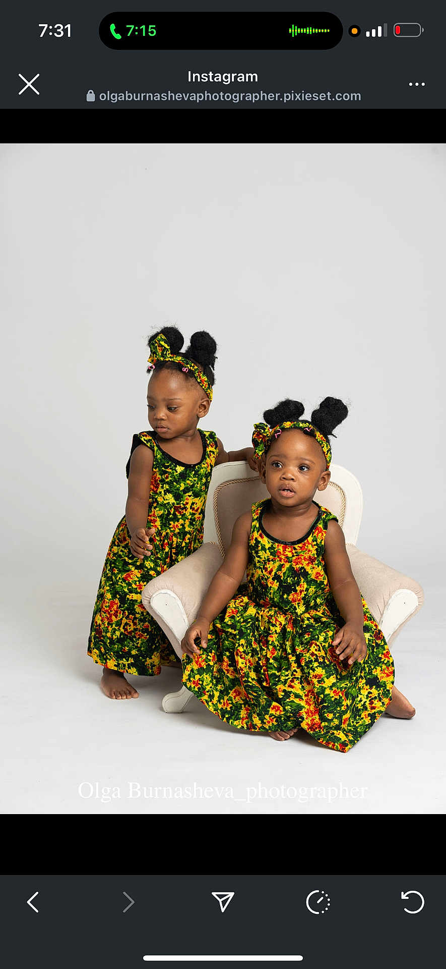 Elizabeth And Esther joined the competition — help win amazing prizes! afro_hairstyle, armchair, barefoot, child, colorful_clothing, cute, dress, fashion, headband, indoor, matching_outfits, photography, portrait, sitting, standing, studio, toddler, two_children, white_background, young_girls