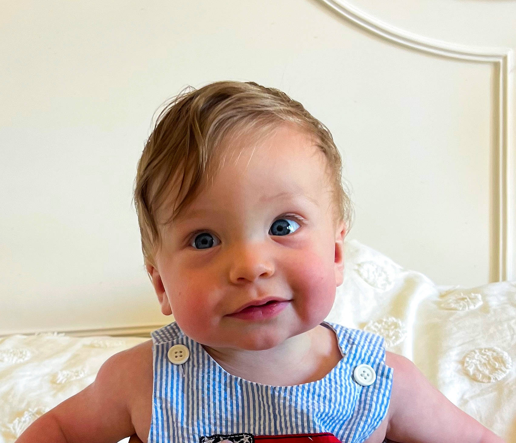 Levi joined the competition — help win amazing prizes! azure, baby, baby_toddler_clothing, bathing, cheek, child, comfort, ear, eye, eyelash, happy, iris, joy, lip, nose, pattern, person, skin, sleeve, smile