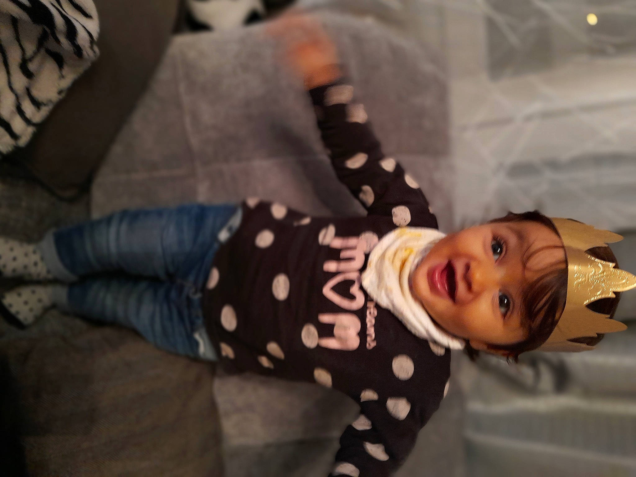 Nour participe au concours pour gagner de l'argent avec cette photo : baby_products, baby_toddler_clothing, baby_toys, child, comfort, doll, fun, happy, pattern, person, polka_dot, room, sleeve, smile, textile, toddler, toy, wood