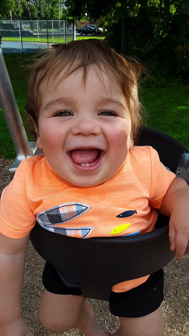 Joel joined the competition — help win amazing prizes! baby, child, facial_expression, fun, happy, joy, laugh, person, skin, smile, toddler, tooth