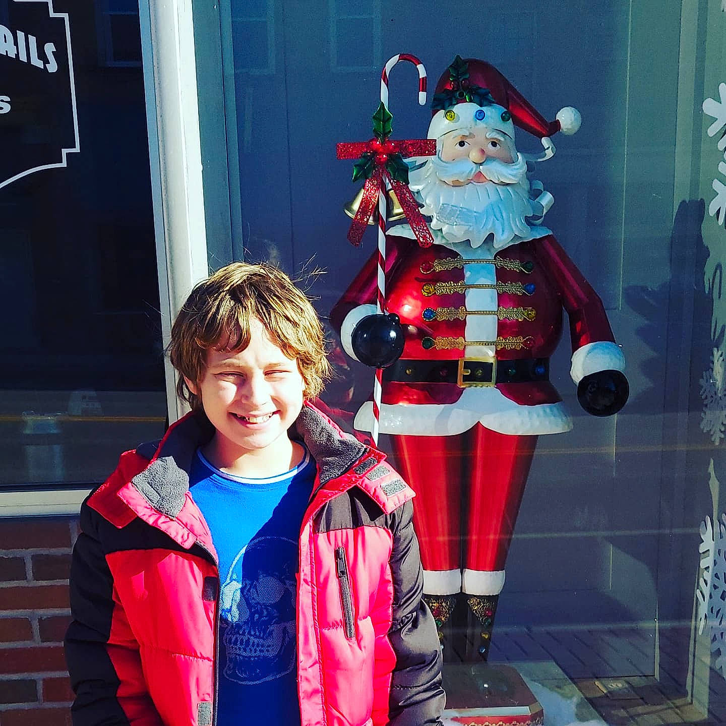 Josiah is registered to the contest to win money with this photo: carmine, christmas, christmas_decoration, christmas_eve, costume_hat, electric_blue, event, fictional_character, fun, handwriting, happy, hat, holiday, joy, person, photograph, red, santa_claus, smile, snapshot