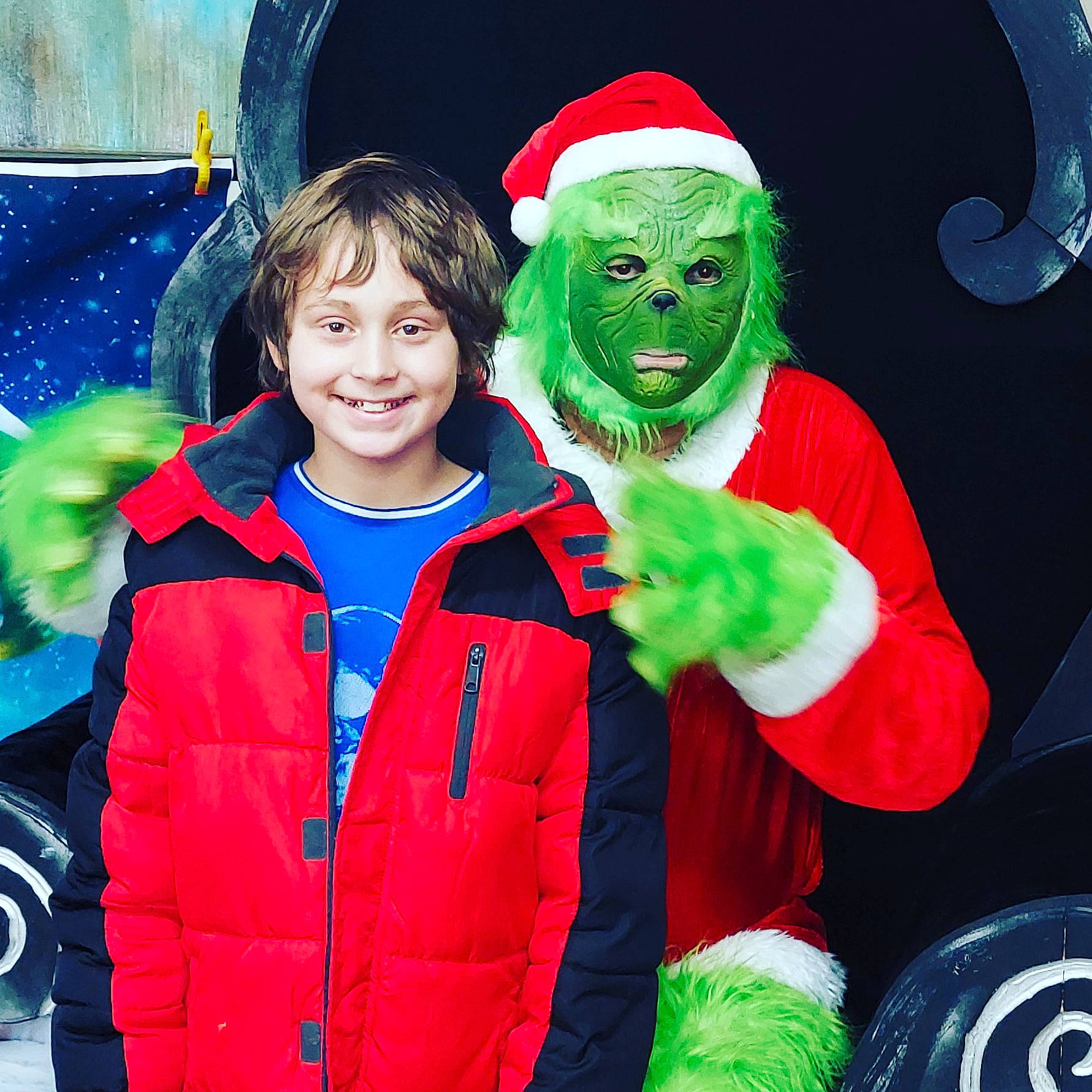 Josiah joined the competition — help win amazing prizes! child, cool, costume, electric_blue, event, fictional_character, fun, fur, glove, green, happy, holiday, jacket, joy, leisure, person, recreation, red, santa_claus, smile