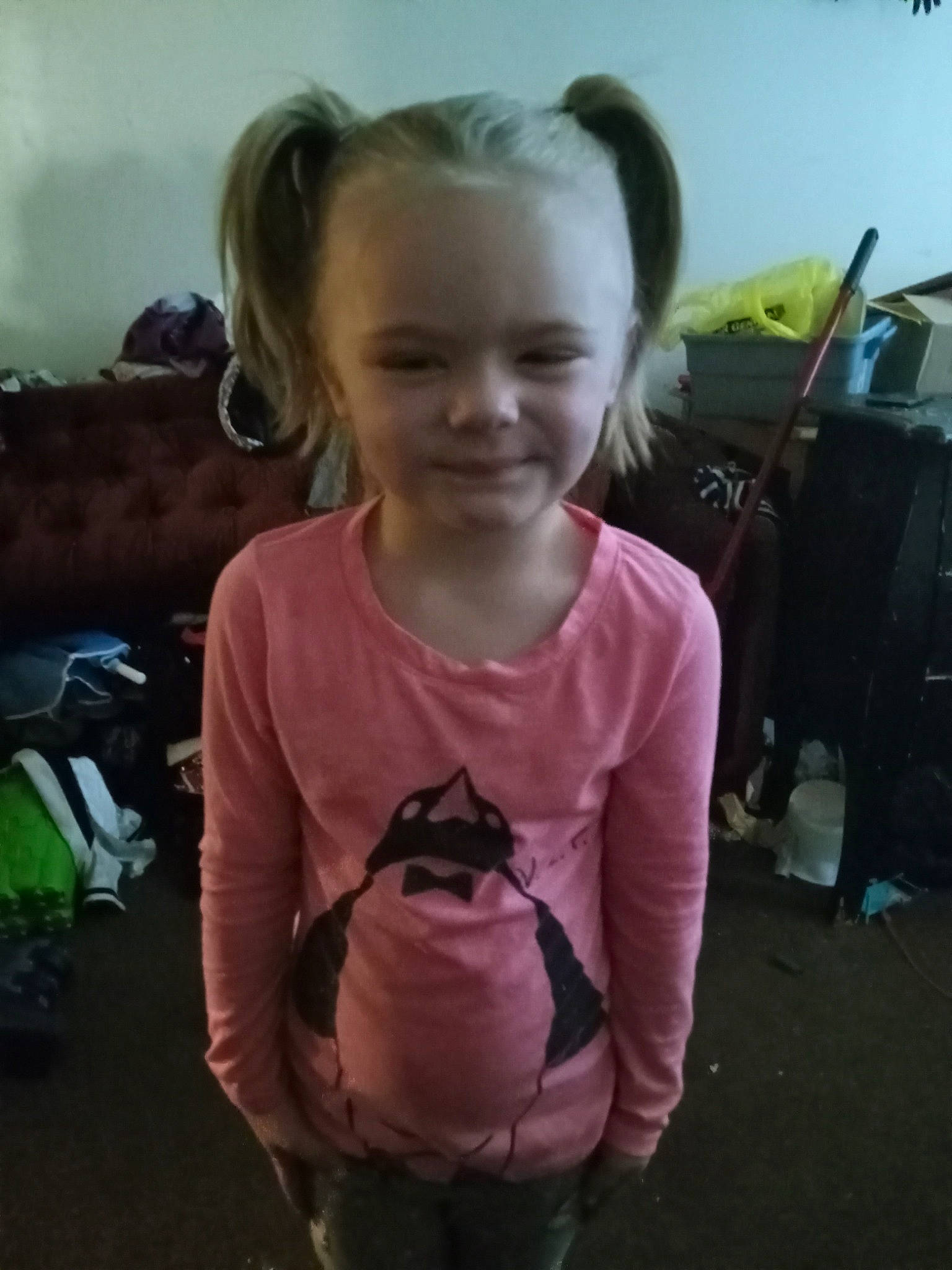 Jasmine joined the competition — help win amazing prizes! backpack, bag, blond, child, event, fun, happy, head, joy, luggage_and_bags, magenta, neck, person, recreation, room, sitting, sleeve, smile, t_shirt, thumb