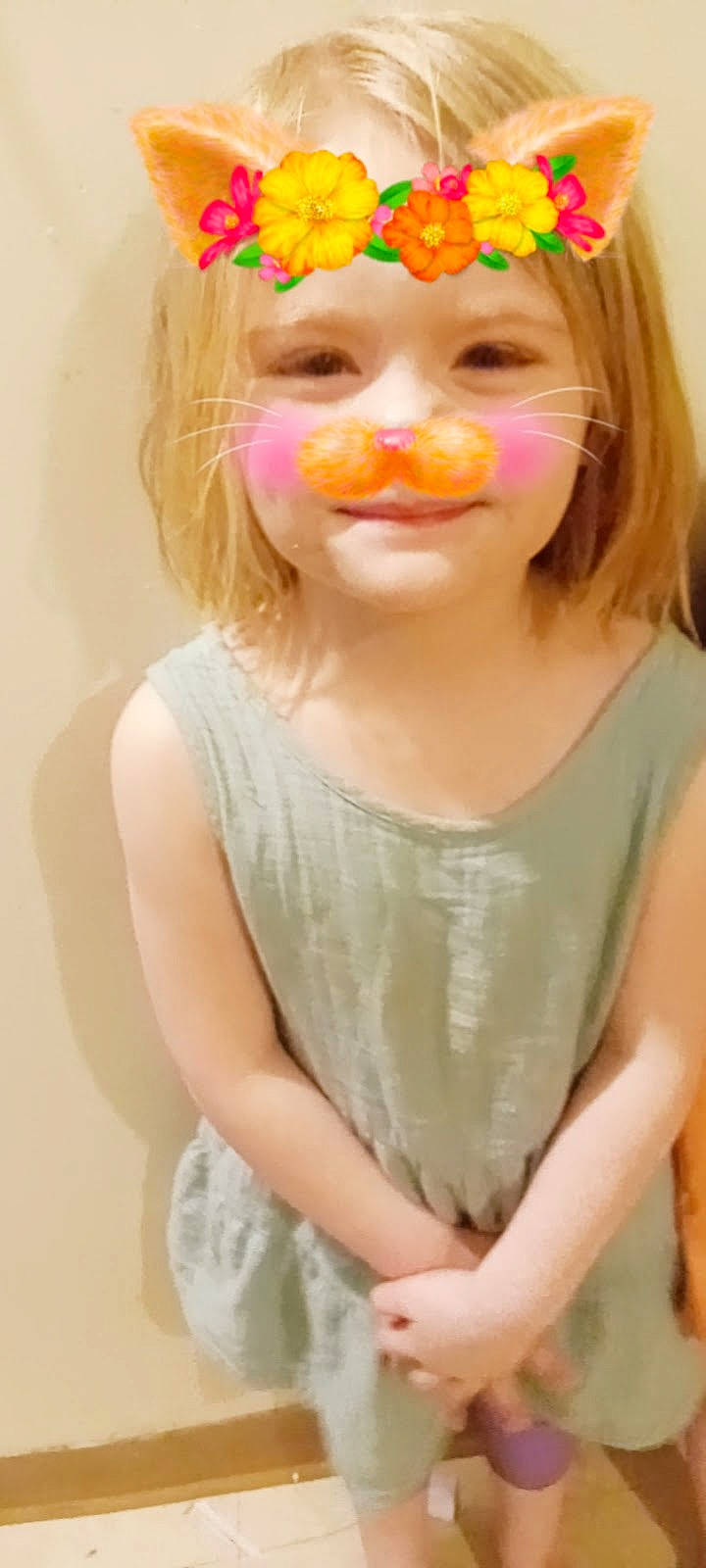 Jasmine joined the competition — help win amazing prizes! blond, brown_hair, child, chin, day_dress, embellishment, entertainment, eyelash, eyewear, fashion_accessory, hair, happy, headpiece, headwear, joy, lip, lipstick, peach, performing_arts, person