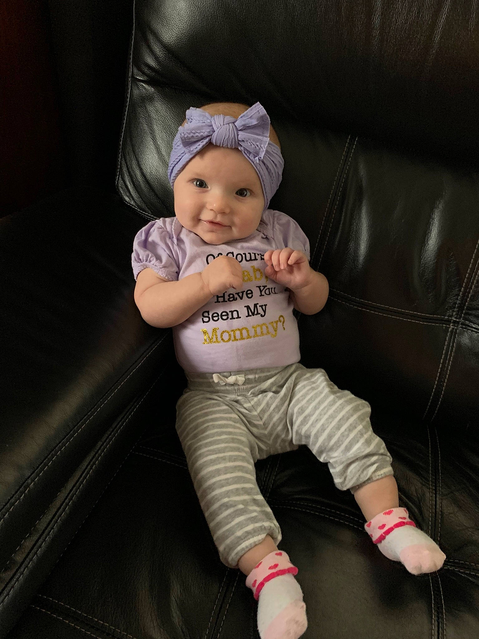 Leighton joined the competition — help win amazing prizes! baby, cheek, child, headwear, person, sitting, skin, smile, toddler