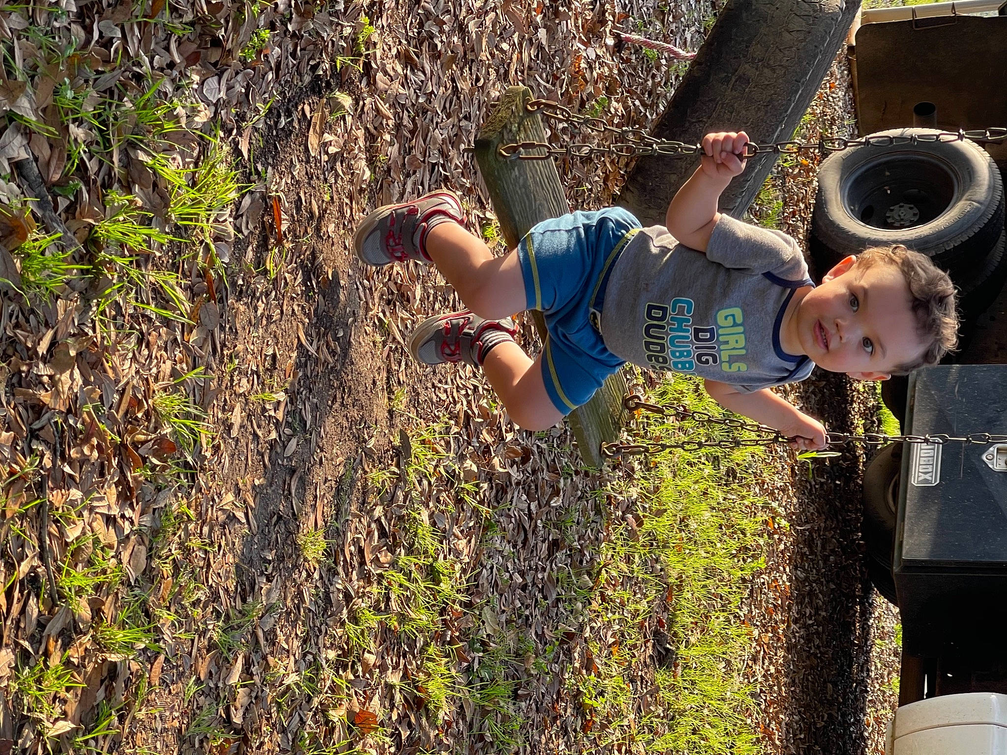 Antonio joined the competition — help win amazing prizes! adventure, automotive_tire, fun, grass, grass_family, happy, hat, landscape, leisure, people_in_nature, person, plant, play, recreation, shadow, shorts, shrub, soil, sun_hat, t_shirt