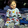 Elrey is registered to the contest to win money with this photo: toddler, child, pajamas, dinosaur_pattern, blue_eyes, sitting, blanket, pacifier, baby_bottle, clothing, indoor, cute, face, portrait, soft_lighting, infant, footwear, hand, expression, baby