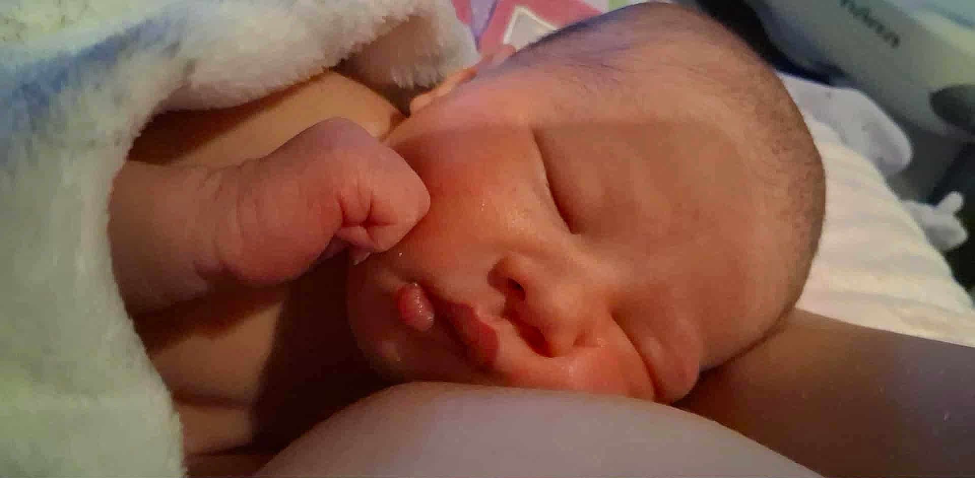 Aria joined the competition — help win amazing prizes! baby, sleeping, newborn, face, fist, blanket, skin, peaceful, closeup, infant, child, rest, cozy, soft, nap, cute, portrait, indoors, head, young