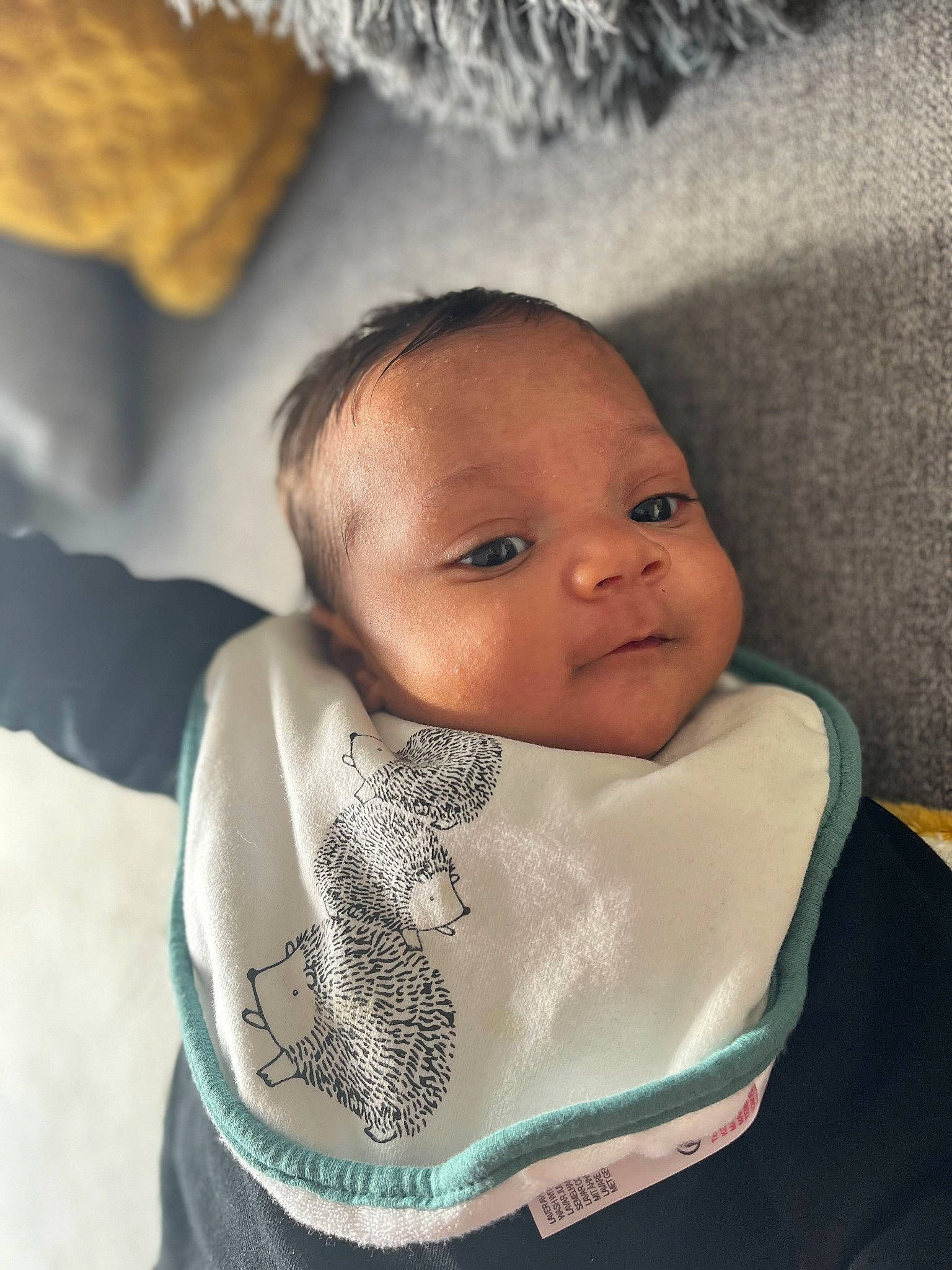 Leeroy a rejoint le concours — aidez-le/la à gagner de superbes lots ! baby, baby_products, baby_toddler_clothing, bib, cheek, child, comfort, eye, eyebrow, eyelash, iris, linens, lip, mouth, nose, person, sitting, skin, sleeve, textile