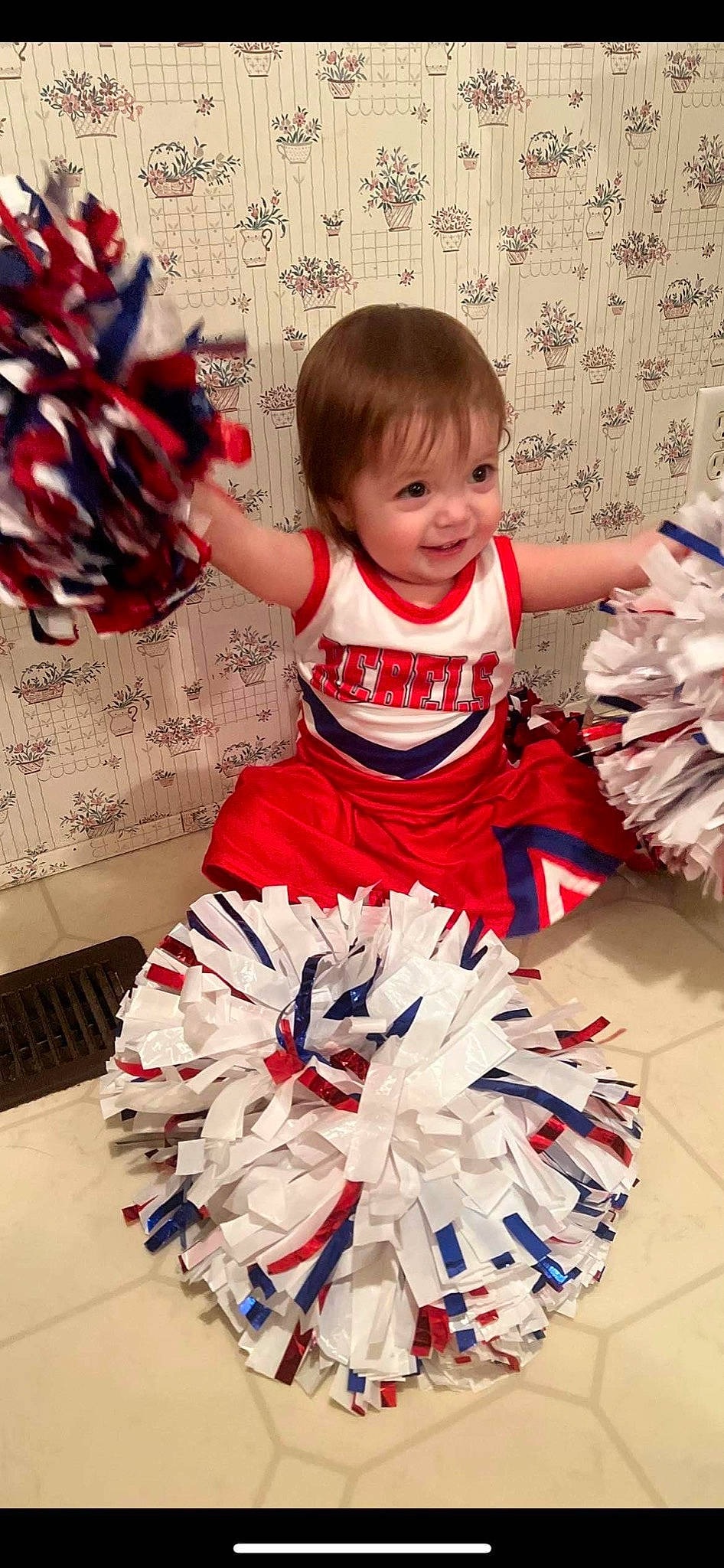 Hennsley joined the competition — help win amazing prizes! baby, baby_toddler_clothing, child, costume, dance, entertainment, event, fashion_accessory, fun, gesture, happy, joy, magenta, party_supply, pattern, performing_arts, person, sleeve, smile, t_shirt