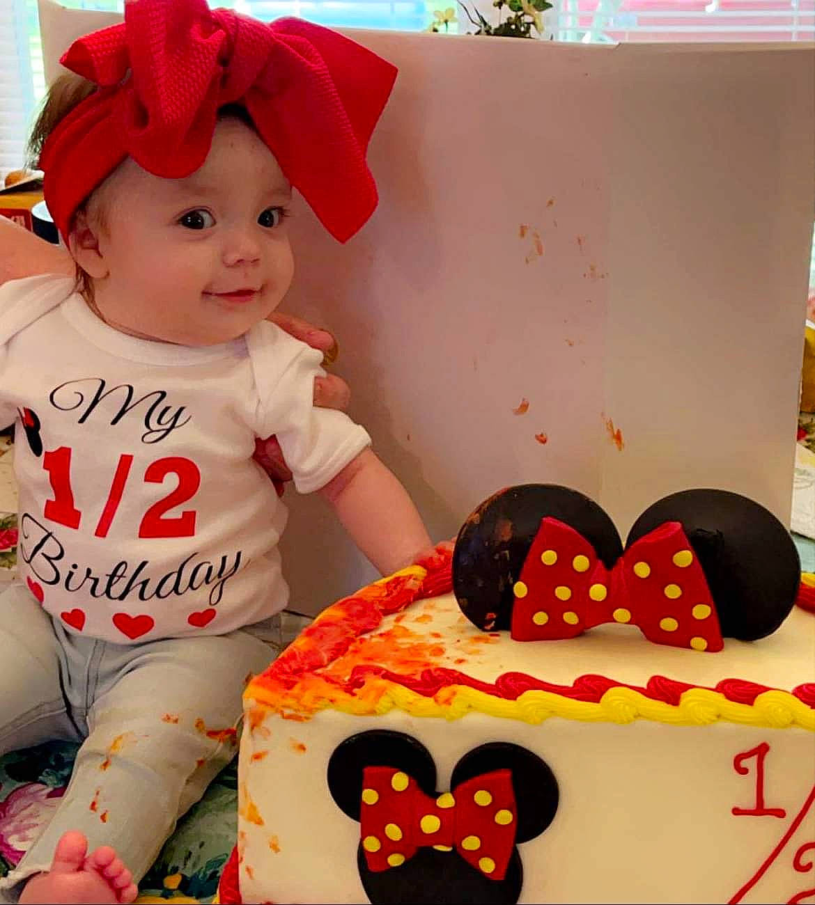 Hennsley joined the competition — help win amazing prizes! baby, baby_toddler_clothing, beauty, cap, costume_hat, design, event, facial_expression, fun, happy, hat, headwear, orange, pattern, person, pink, red, sleeve, smile, sweetness