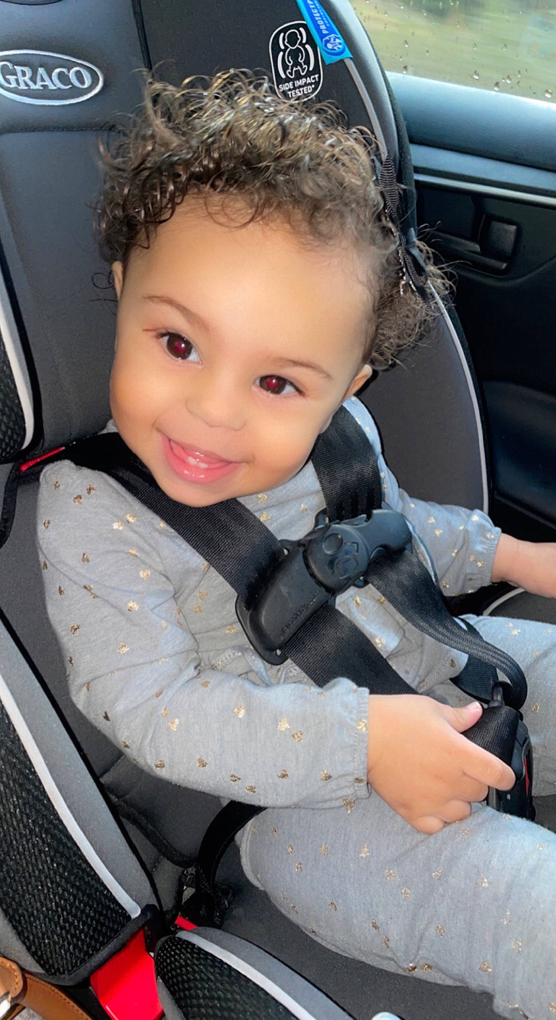 Kamaya joined the competition — help win amazing prizes! auto_part, automotive_design, automotive_exterior, automotive_tire, car, car_seat, car_seat_cover, comfort, eye, face, flash_photography, hairstyle, head_restraint, joy, motor_vehicle, person, smile, steering_part, steering_wheel, toddler