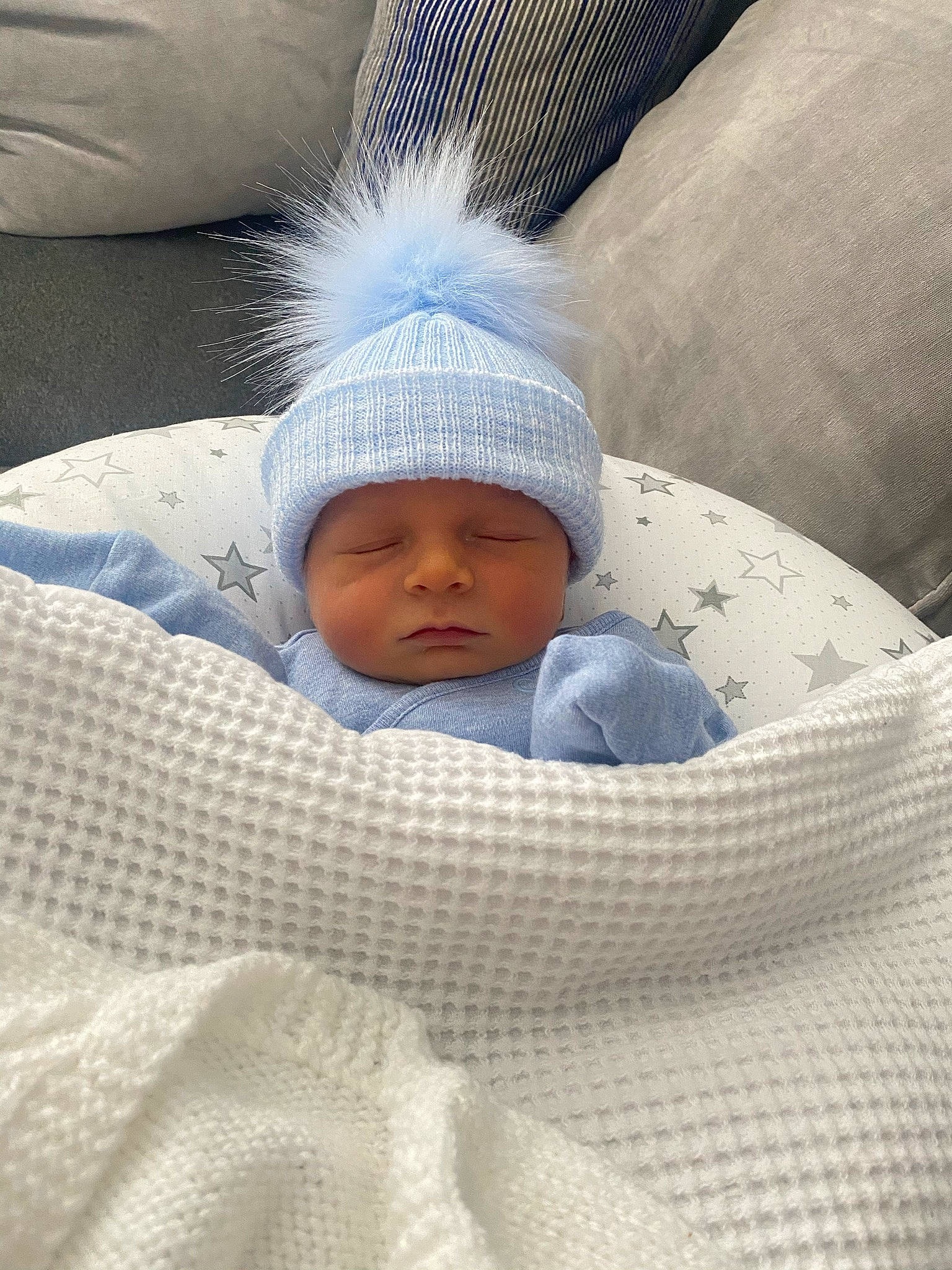 Blair joined the competition — help win amazing prizes! baby, baby_products, baby_sleeping, bedding, bedtime, blanket, child, comfort, face, fur, gesture, happy, headwear, linens, nap, person, room, skin, sleep, toddler