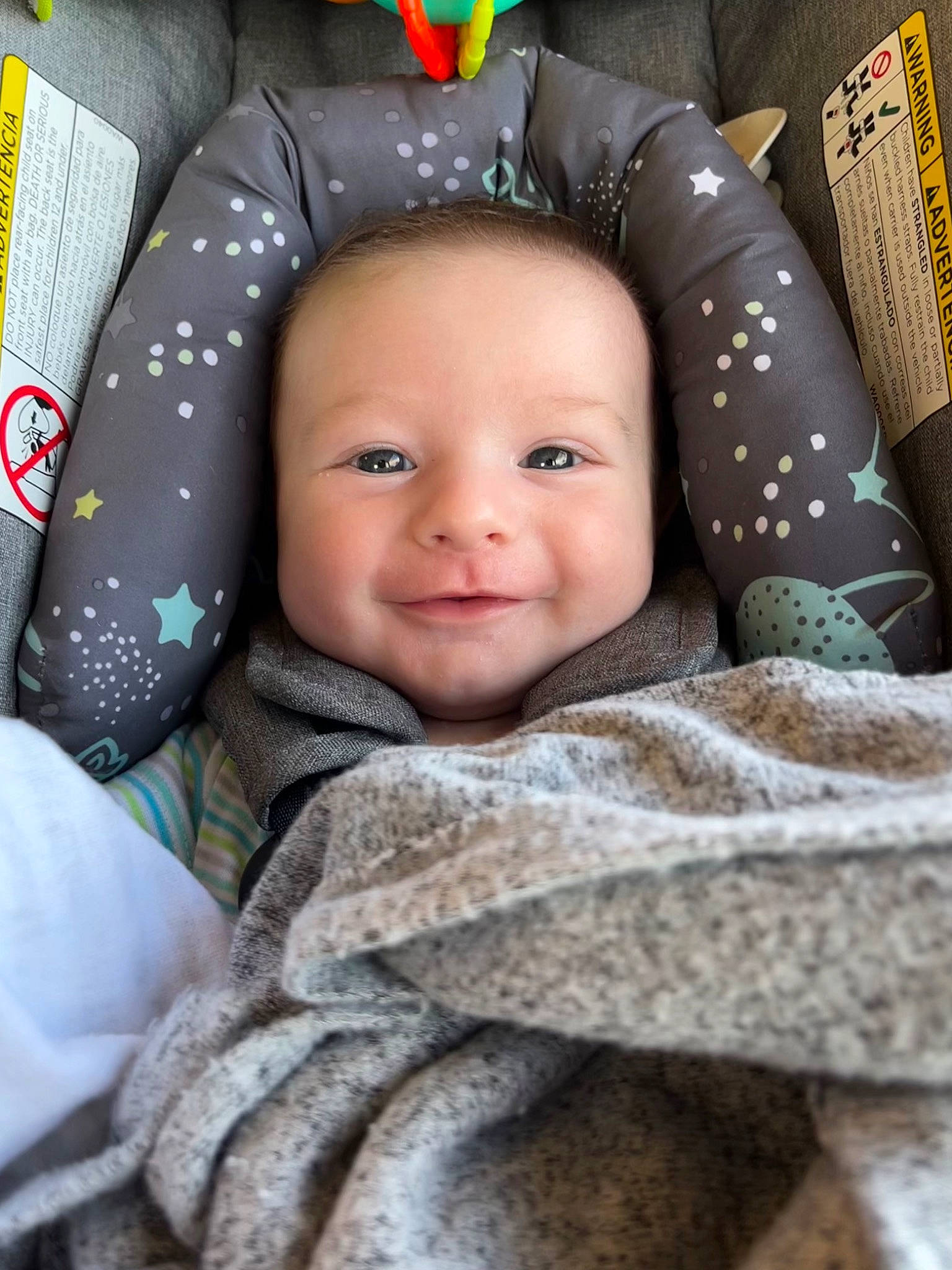 Koen joined the competition — help win amazing prizes! baby, baby_toddler_clothing, cheek, child, chin, comfort, eye, eyebrow, face, facial_expression, happy, head, iris, linens, person, room, skin, sleeve, smile, textile