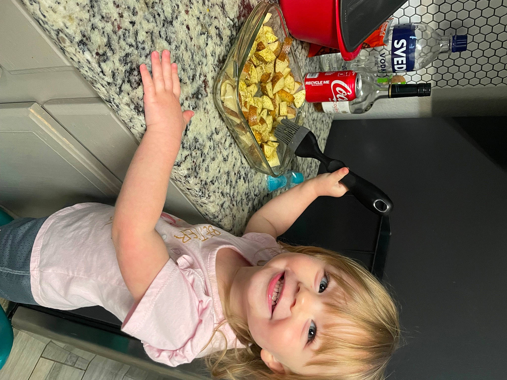 Brinley joined the competition — help win amazing prizes! child, elbow, finger, fun, gesture, happy, human_leg, joint, joy, leisure, nail, person, room, sitting, smile, t_shirt, tableware, thigh, toddler, vacation