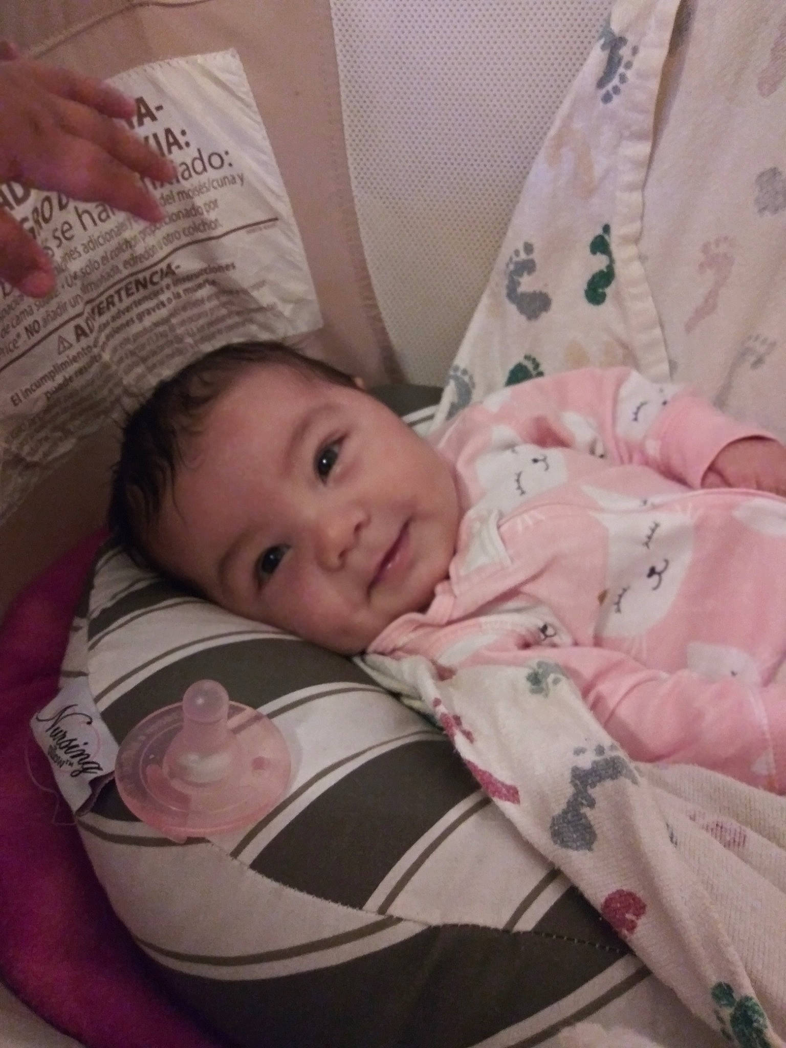 Kiana is registered to the contest to win money with this photo: baby, bedtime, birth, cheek, child, person, pink, toddler