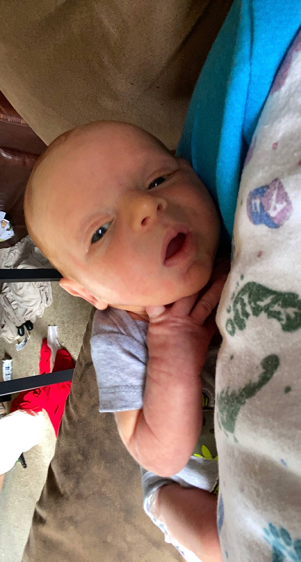 Lincoln is registered to the contest to win money with this photo: baby, baby_toddler_clothing, cheek, child, comfort, eye, finger, forehead, fun, gesture, happy, iris, lip, mouth, nose, organ, person, skin, smile, thumb