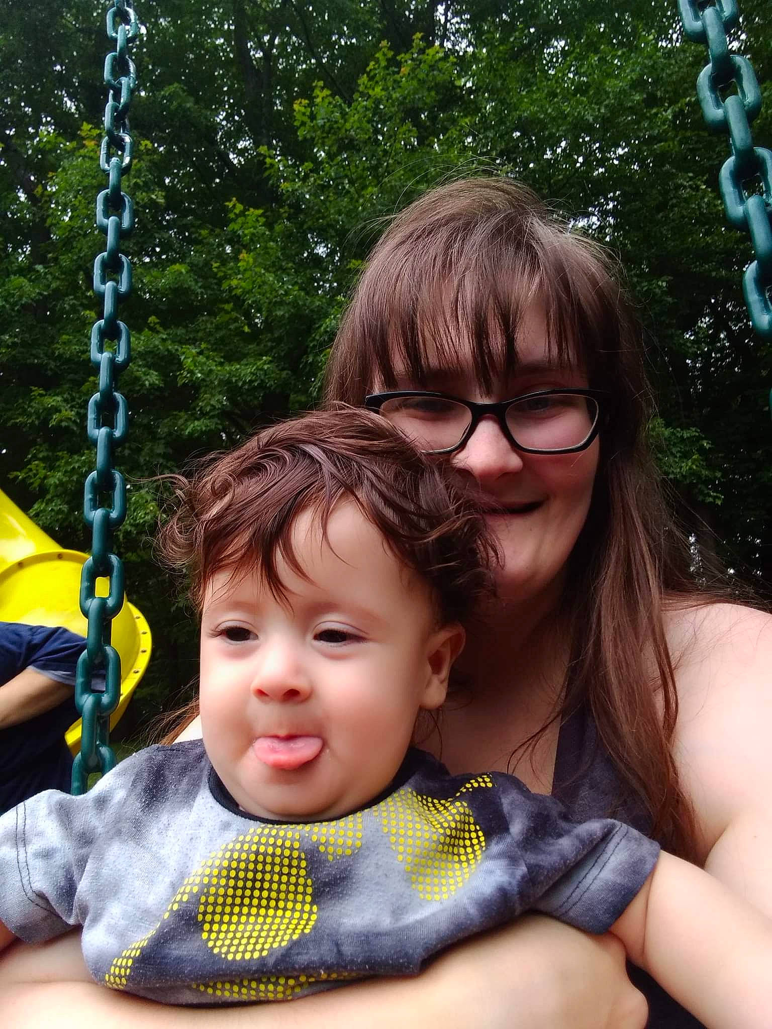 Joseph joined the competition — help win amazing prizes! baby_toddler_clothing, cool, eye, face, facial_expression, fun, glasses, grass, hair, happy, head, human, human_body, joy, leisure, people_in_nature, person, smile, swing, toddler