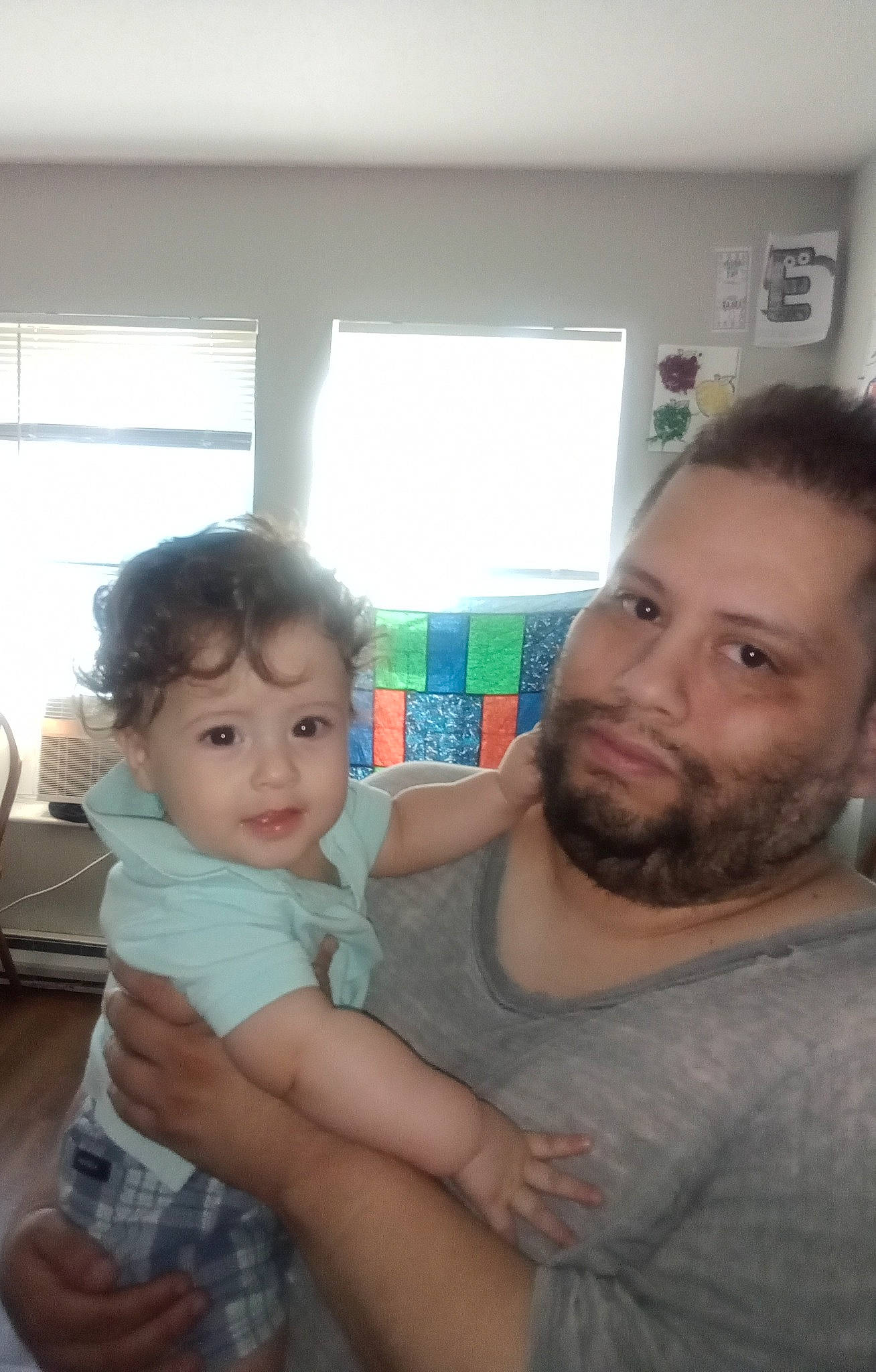 Joseph joined the competition — help win amazing prizes! abdomen, baby, beard, chest, comfort, event, face, facial_expression, facial_hair, fun, happy, head, joy, living_room, muscle, person, skin, smile, t_shirt, toddler