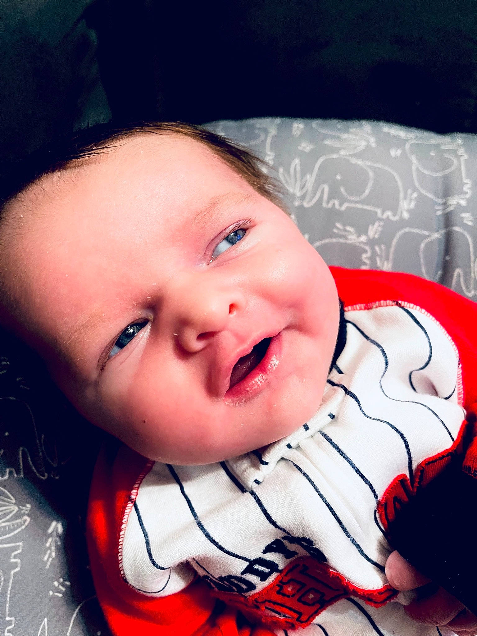 Curtis is registered to the contest to win money with this photo: baby, baby_toddler_clothing, cheek, child, chin, cool, eyebrow, eyelash, flash_photography, fun, hairstyle, happy, iris, lip, mouth, nose, person, skin, sleeve, smile