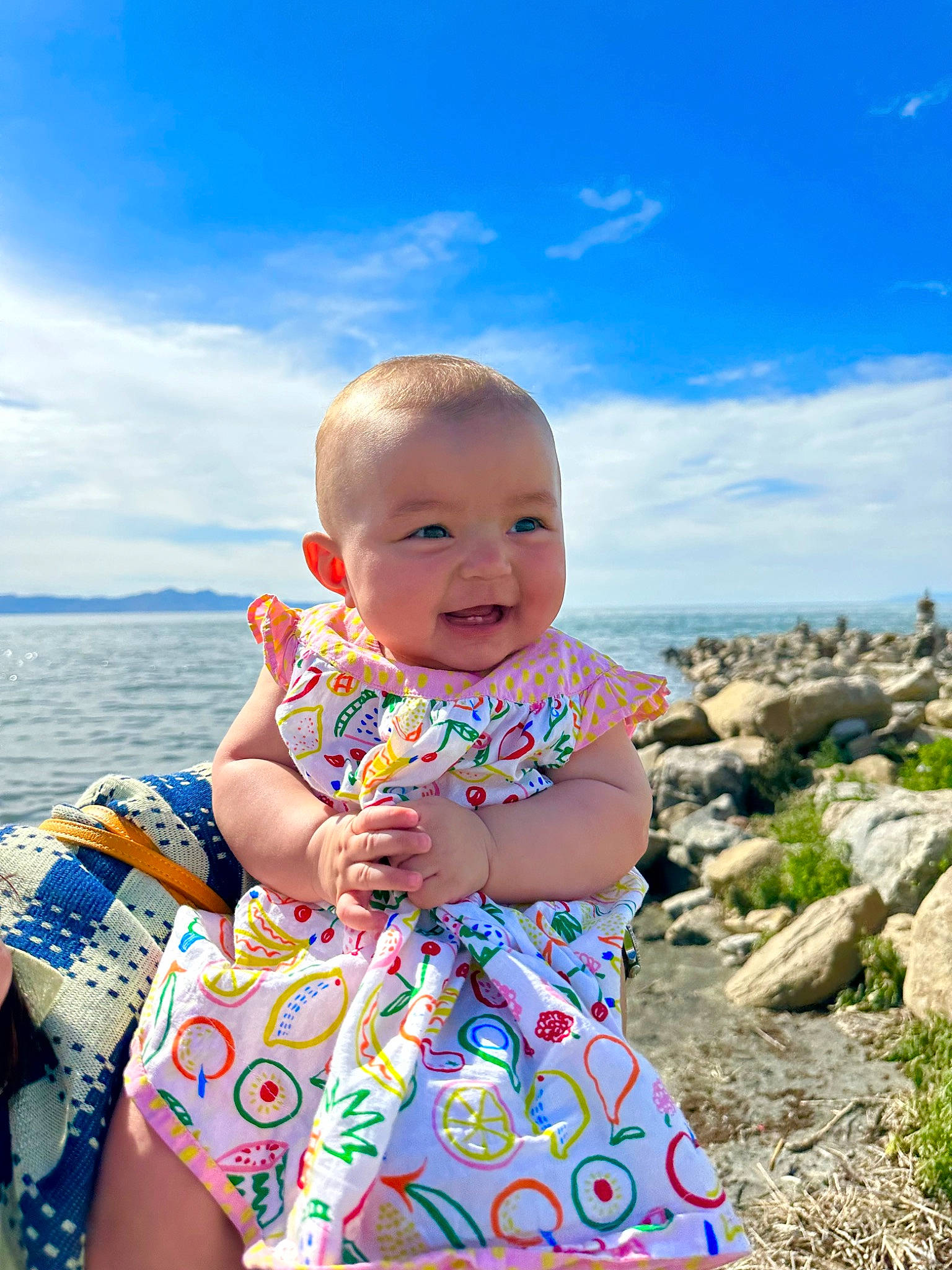 Melrose joined the competition — help win amazing prizes! azure, baby_toddler_clothing, beauty, blue, cloud, daytime, dress, flash_photography, fun, happy, leisure, people_in_nature, person, plant, skin, sky, sleeve, smile, toddler, travel