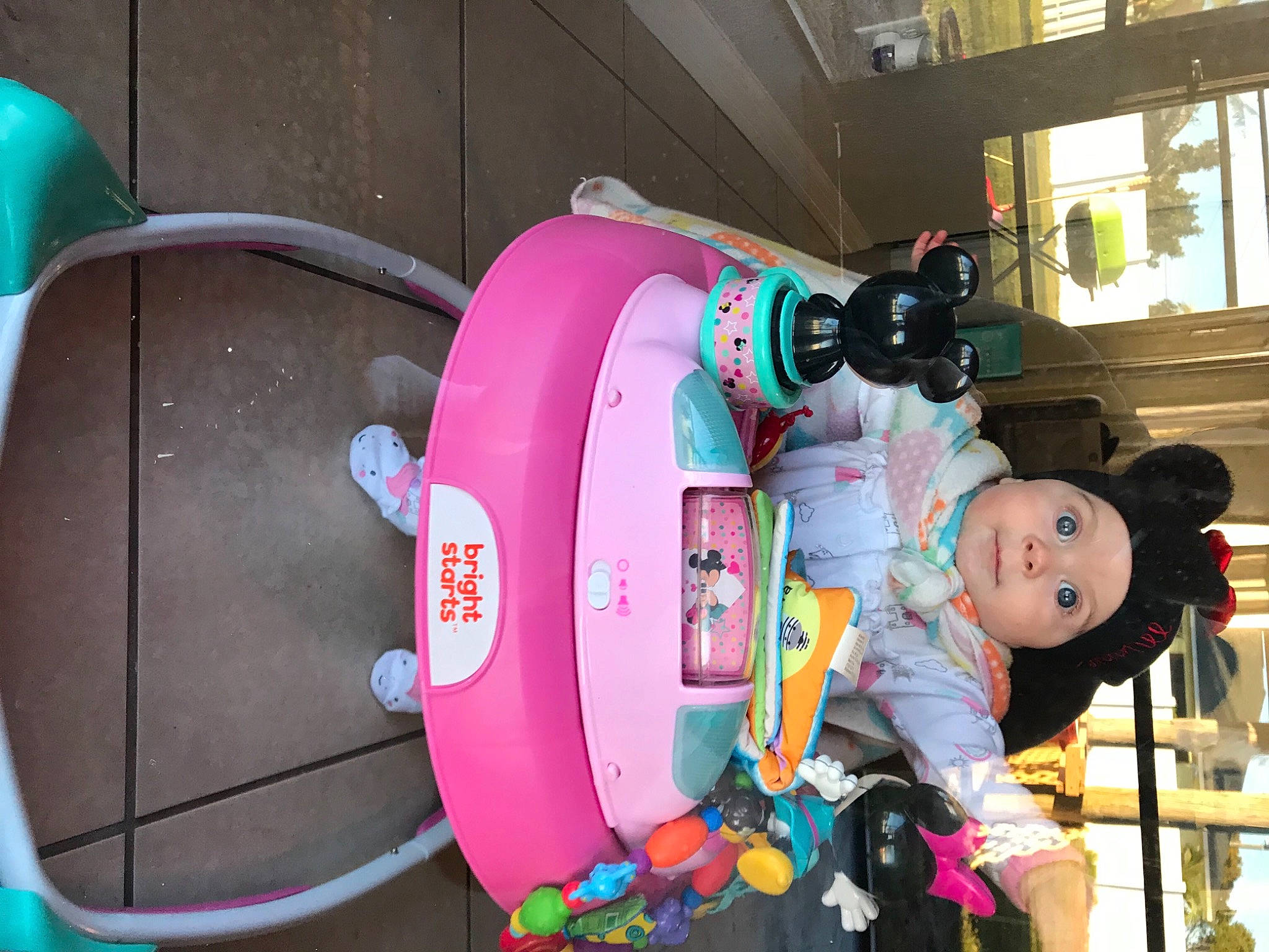 Lyanna joined the competition — help win amazing prizes! baby, baby_products, carmine, child, costume, design, fictional_character, fun, headwear, leisure, machine, magenta, mascot, person, pink, recreation, room, stuffed_toy, tire, toddler